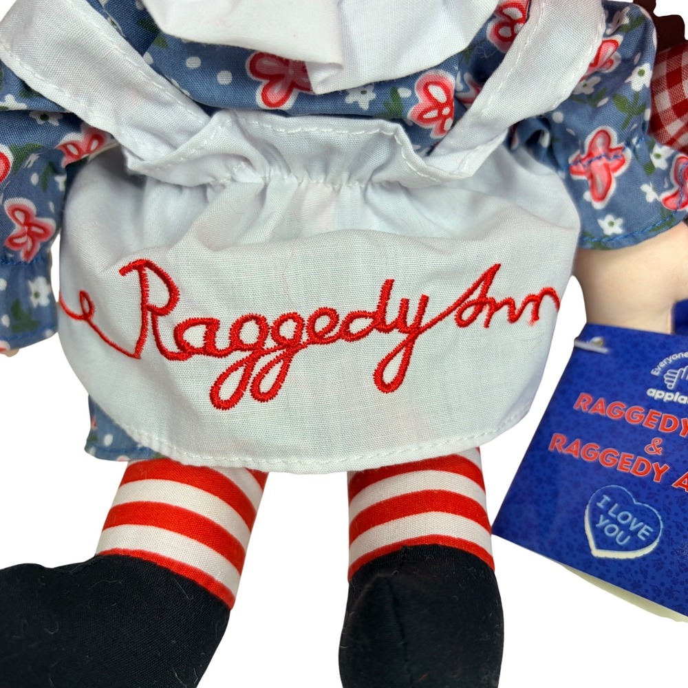 VTG 90s Applause Raggedy Ann Andy Plush Dolls Set Tags Attached Red Yarn Hair - Picture 6 of 14
